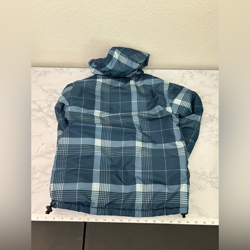 Polar Edge Reversible Winter Jacket Boys size Large Plaid Blue Full Zip Coat​​ - Picture 5 of 6